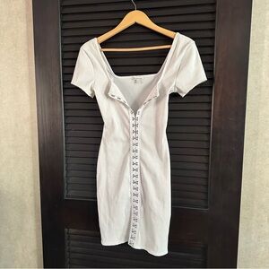 Charlotte Russe White Mini Dress with Button Detail